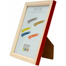 S233H4 Frame in natural wood with red side 15x20 cm