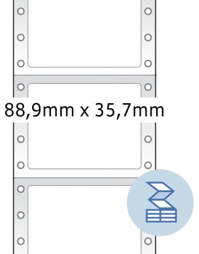 Computeretiketten weiß 88,9x35,7 mm Papier matt 2000 St.