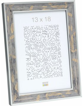 S40JE7 A wooden photo frame in grey with a touches of...