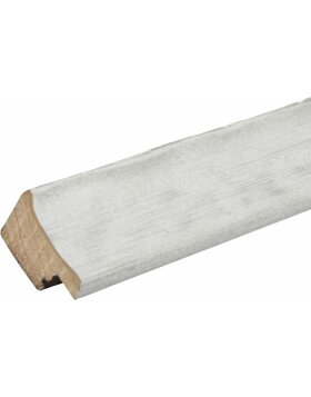 S46HF1 Cadre en bois blanc avec surface ondul&eacute;e...