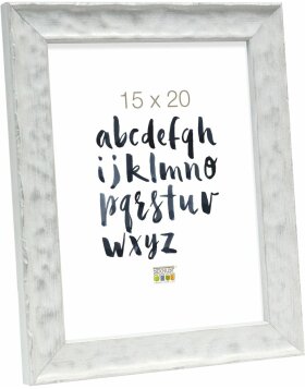S46HF1 White wooden frame with a wavy surface 18x24 cm