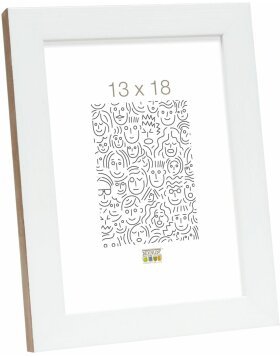 S46JH1 Wooden photo frame in white with a wood coloured...