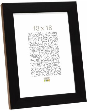 S46JH2 Wooden photo frame in black with a wood coloured...