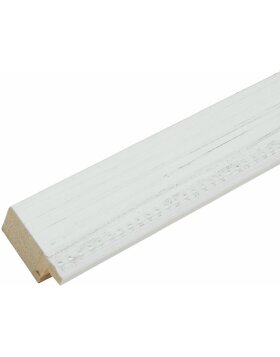 S46KF1 Cadre en bois blanc avec liseré de perles 13x18 cm