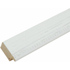 S46KF1 Cadre en bois blanc avec liseré de perles 13x18 cm
