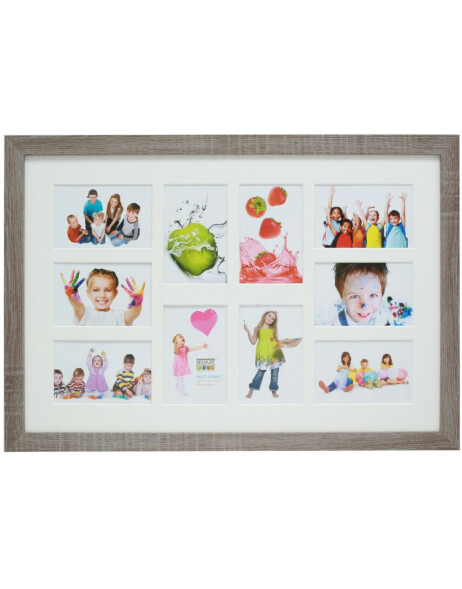 S49BH3 Multi print frame in a grey wood colour for 10 pictures 10x15 cm