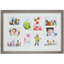S49BH3 Multi print frame in a grey wood colour for 10 pictures 10x15 cm