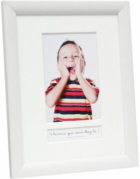 S54SF1 Photo frame in white painted look with text field (with French text) 10x15 cm