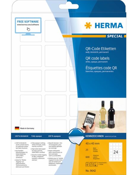 HERMA 10005 Ablösbare Beschriftungsstreifen A4 63,5x16,9 mm weiß Movables/ablösb 