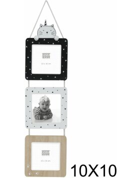 S67TS1 Photo hanger with a cat design for 3 pictures 10x10 cm