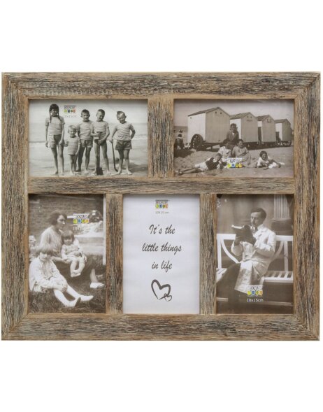 S67TV1 Multi picture frame in driftwood for 5 pictures 10x15 cm