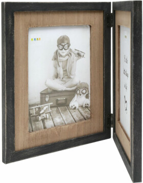 S67TW2 Double frame in black with a wooden mount for 2 vertical pictures 13x18 cm