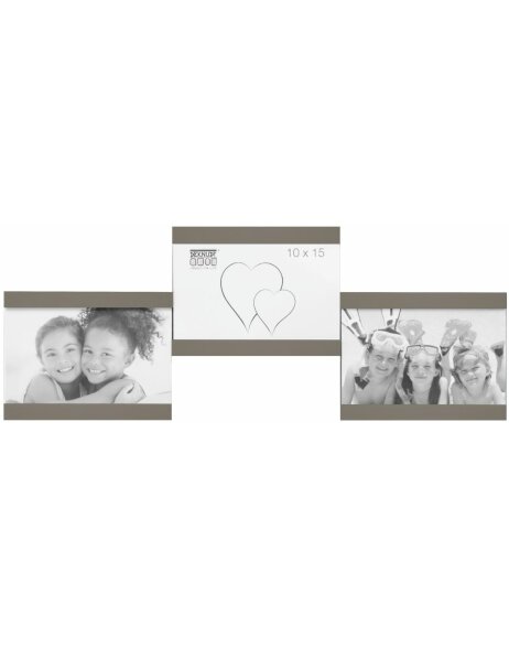 S68RK9 Multi picture frame in taupe for 3 pictures 10x15 cm