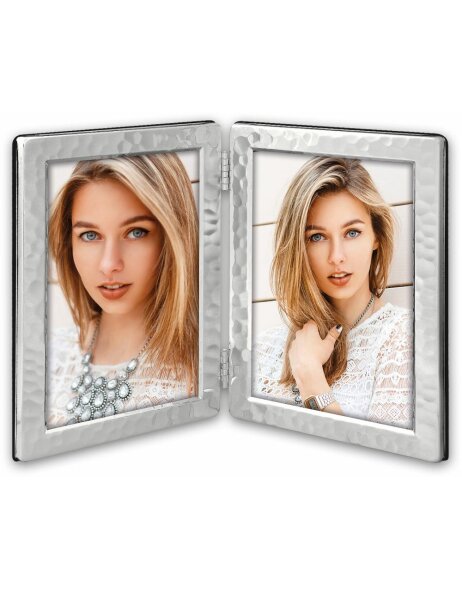 Double frame DS50 silver glossy 2 photos 10x15 cm