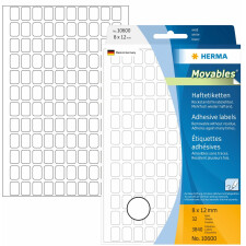 Etichette multiuso bianche 8x12 mm Carta mobile-rimovibile opaca 3840 pz.