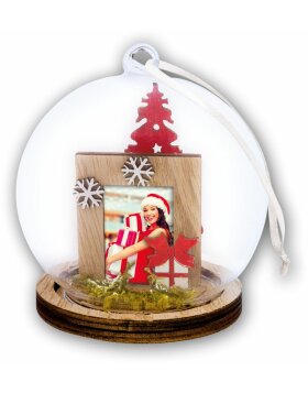 Bergen Christmas ball with picture 3,5x4,5 cm