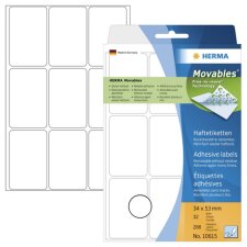 Étiquettes multi-usages blanches 34x53 mm Movables-amovibles papier mat 288 pcs.