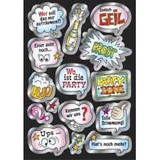 Creative speech balloons Party silver embossing 2 sheets