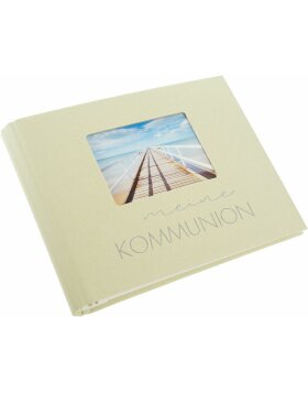 Libro de fotos de comunión verde lima pastel 24,5x19,5 cm