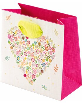 Gift bag Flowers in the Heart 10x10 cm