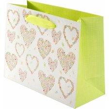 Bolsa de regalo Flores en el corazón 18x10 cm