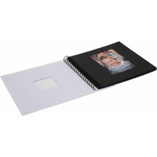 HNFD Album a spirale Khari bianco a coste 24x25 cm 50 pagine nere