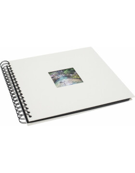 HNFD Spiralalbum Khari ivory gerippt 24x25 cm 50 schwarze Seiten