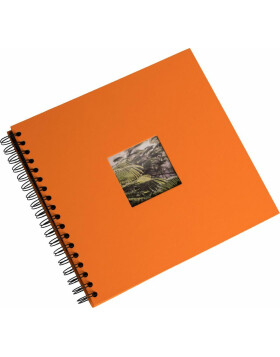Spiralalbum Khari orange gerippt schwarze Seiten 24x25 cm