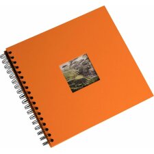 Spiralalbum Khari orange gerippt schwarze Seiten 24x25 cm