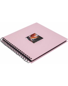 Album spiralny Khari flamingo prążkowany czarny strony 24x25 cm