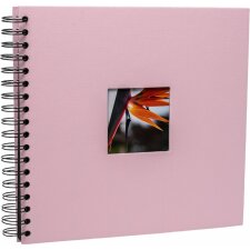 Album spiralny Khari flamingo prążkowany czarny strony 24x25 cm