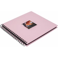 HNFD Spiralalbum Khari flamingo gerippt 24x25 cm 50 schwarze Seiten