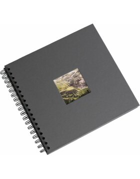 HNFD Album a spirale Khari 24x25 cm ardesia a coste 50 pagine nere