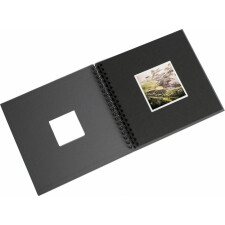 HNFD Album a spirale Khari 24x25 cm ardesia a coste 50 pagine nere