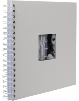 Spiraalalbum Khari ivoor geribd wit bladzijden 24x25 cm