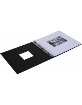 Spiraal album Khari zwart mat wit paginas 24x25 cm