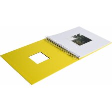 HNFD Spiralalbum Khari soleilgelb gerippt 24x25 cm 50 weiße Seiten