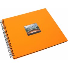 HNFD Album spirale Khari orange nervuré 33x33 cm 50 pages noires