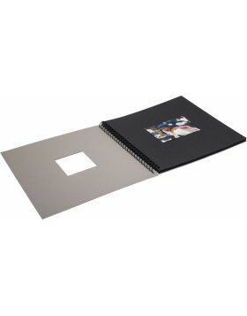 HNFD Spiralalbum Khari taupe gerippt 33x33 cm 50 schwarze Seiten