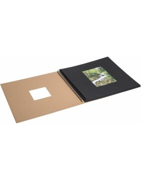 HNFD Spiralalbum Khari kraft 33x33 cm 50 schwarze Seiten