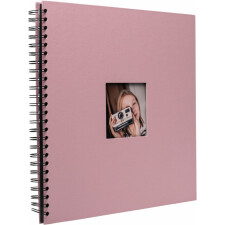 HNFD Album a spirale Khari rosa a coste 33x33 cm 50 pagine nere
