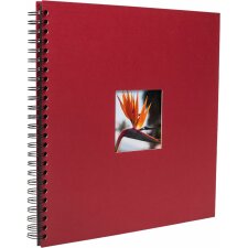 HNFD Álbum espiral Khari rosso acanalado 33x33 cm 50 páginas negras