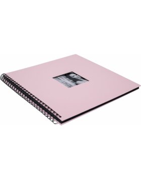 HNFD Spiralalbum Khari flamingo gerippt 33x33 cm 50 schwarze Seiten