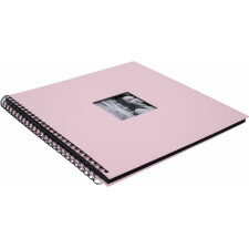HNFD Spiralalbum Khari flamingo gerippt 33x33 cm 50 schwarze Seiten