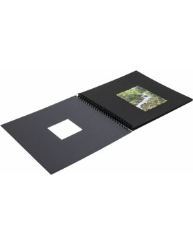 HNFD Spiralalbum Khari schiefer gerippt 50 schwarze Seiten 33x33 cm