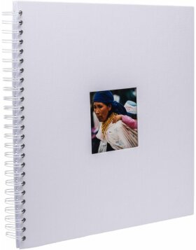 HNFD Album spirale Khari blanc côtelé 33x33 cm 50 pages blanches