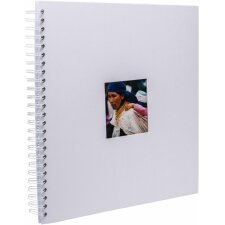 HNFD Álbum espiral Khari blanco estriado 33x33 cm 50 páginas blancas