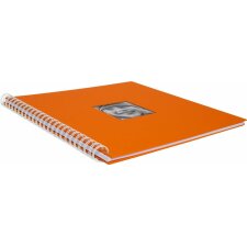 HNFD Spiralalbum Khari orange gerippt 33x33 cm 50 weiße Seiten