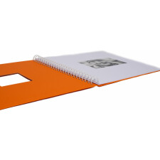 HNFD Spiralalbum Khari orange gerippt 33x33 cm 50 weiße Seiten