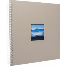 HNFD Album a spirale Khari taupe a coste 33x33 cm 50 pagine bianche